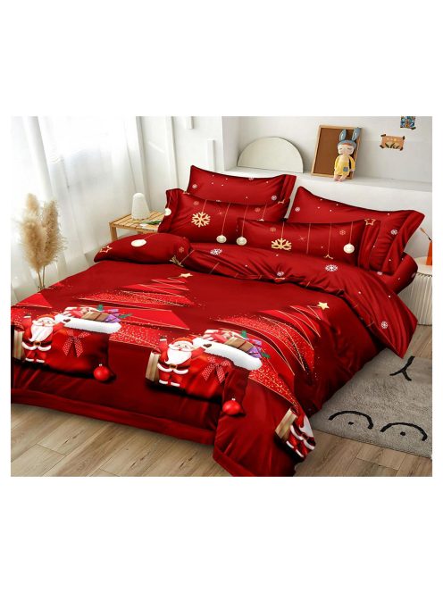 Vianočná obojstranná posteľná bielizeň (pre širšie jednolôžko) MarketVarna, 4 diely Model V10902