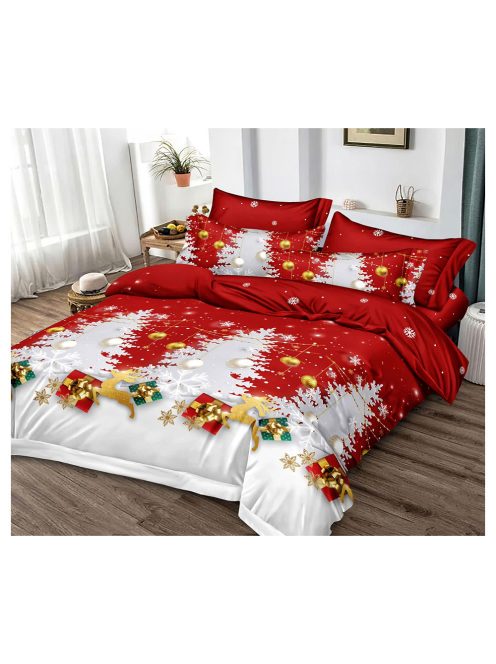 Vianočná obojstranná posteľná bielizeň (pre širšie jednolôžko) MarketVarna, 4 diely Model V10904
