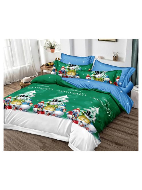 Vianočná obojstranná posteľná bielizeň (pre širšie jednolôžko) MarketVarna, 4 diely Model V10905