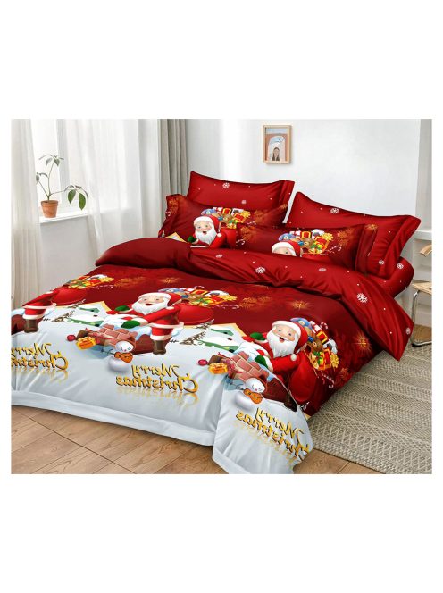 Vianočná obojstranná posteľná bielizeň (pre širšie jednolôžko) MarketVarna, 4 diely Model V10907