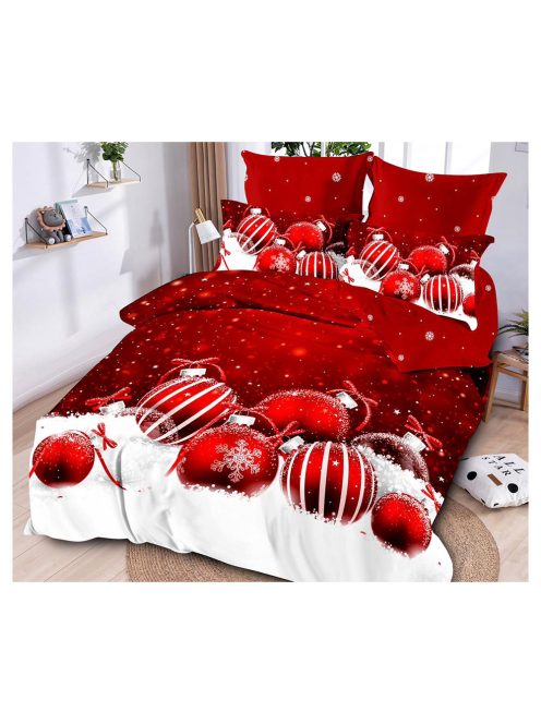 Vianočná obojstranná posteľná bielizeň (pre širšie jednolôžko) MarketVarna, 4 diely Model V10916