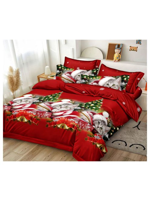 Vianočná obojstranná posteľná bielizeň (pre širšie jednolôžko) MarketVarna, 4 diely Model V10917