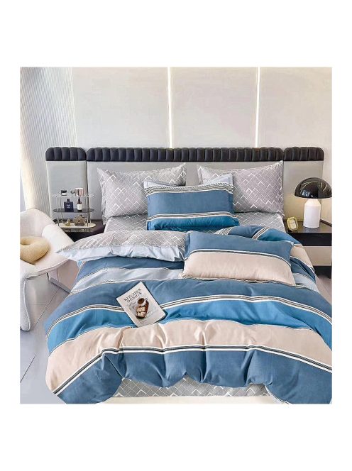 Obojstranná posteľná bielizeň s gumou MarketVarna, 6 dielov - Model V10026